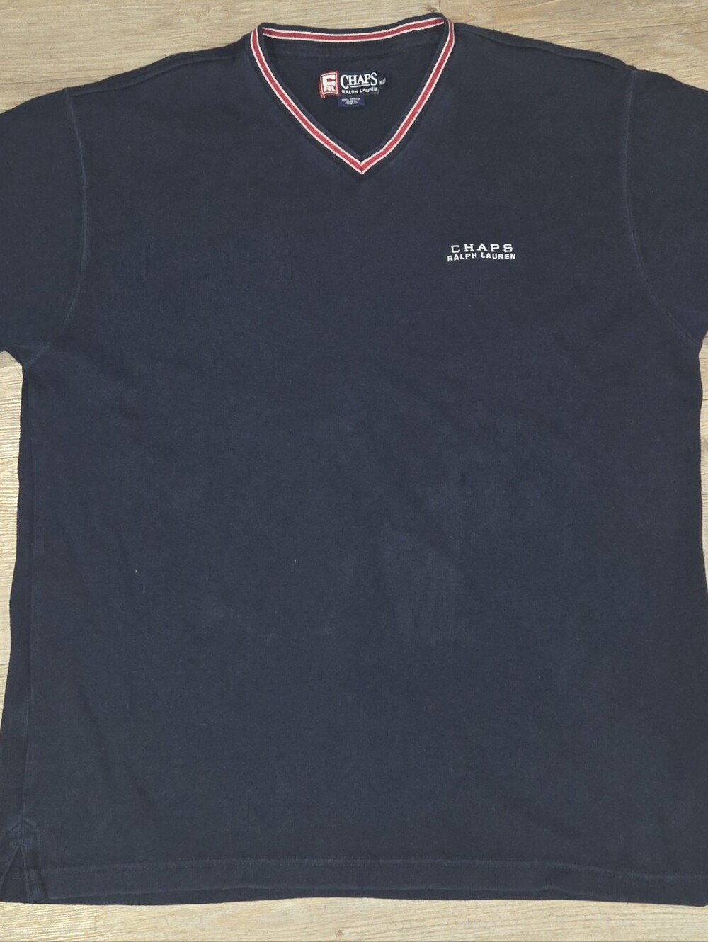 Vintage Chaps Ralph Lauren XXL Navy V-Neck Pullover 100% Cotton